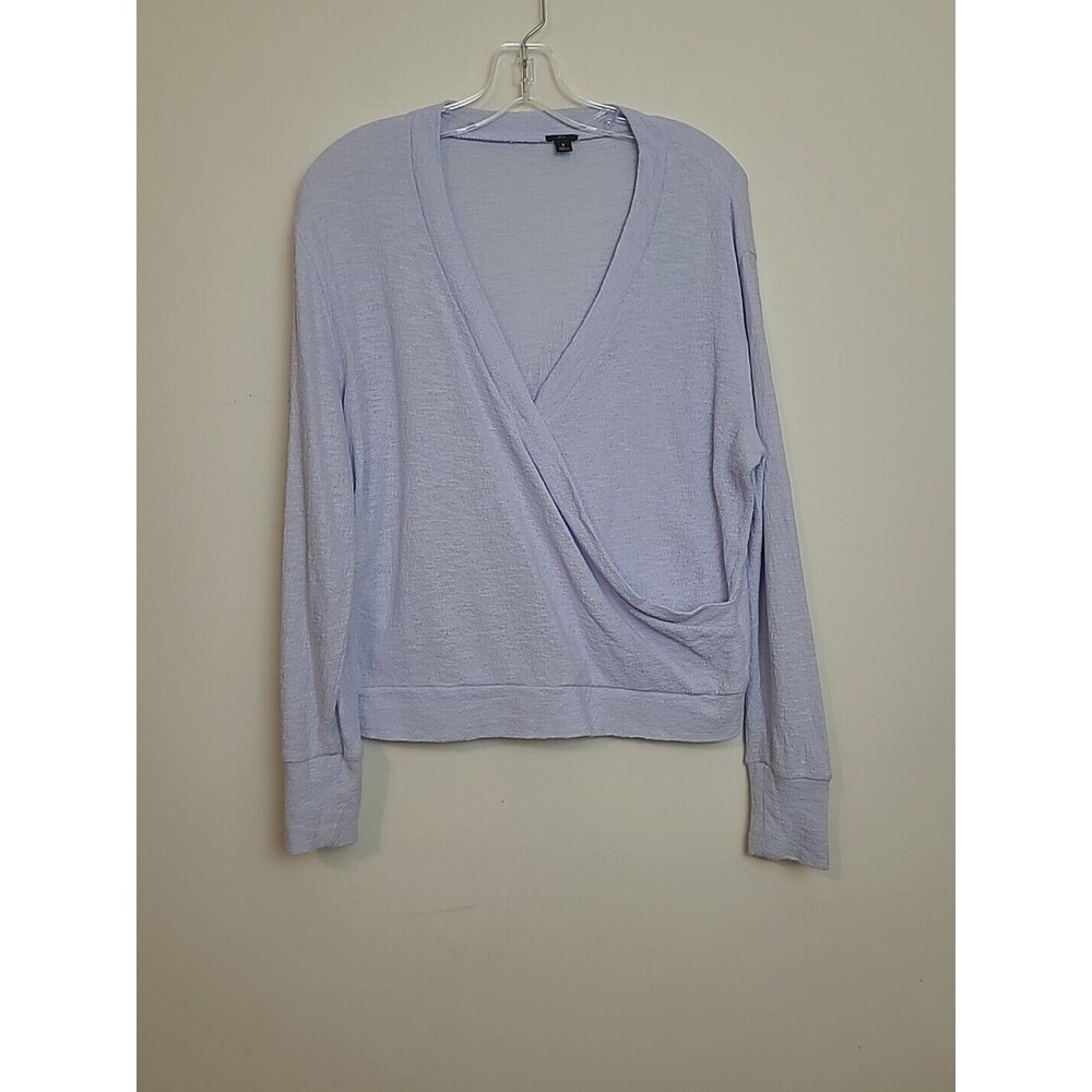J Crew Sweater Womens Small Cross V Neck Powder Blue Sweater